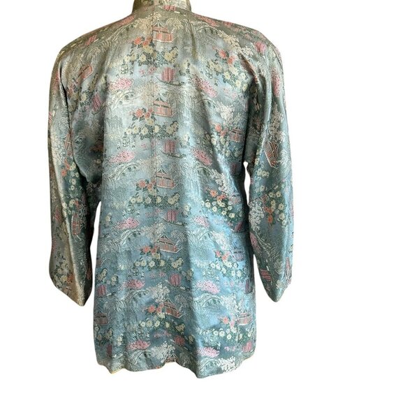 Vintage 40’s  Lai Fong Honolulu Chinese Green Brocade Jacket - Picture 2 of 11